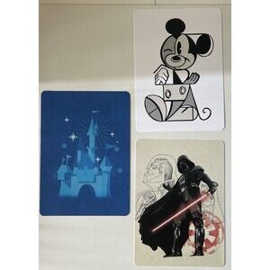 3 Disney 5x7 Postcards Post Cards Mickey Mouse Darth Vader Castle LE